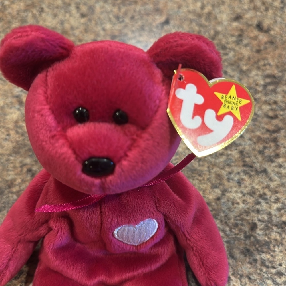 Ty Beanie Baby Valentina Bear Red With White Heart - Picture 2 of 7
